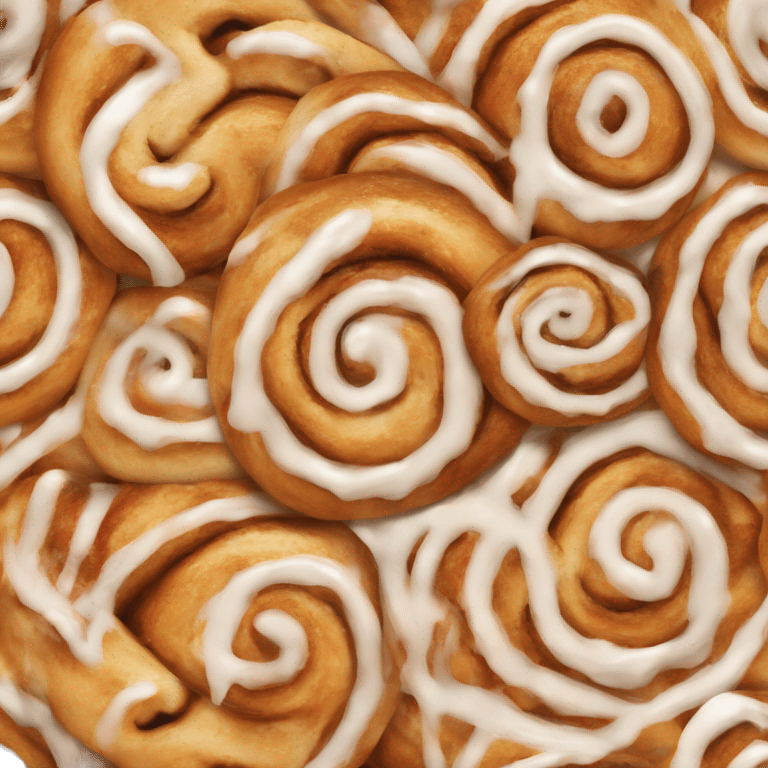 Realistic cinnamon roll with icing emoji