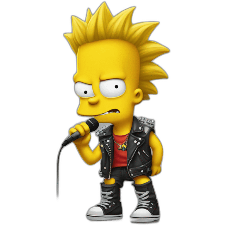 BART Simpson as the vocalist of a punk band emoji