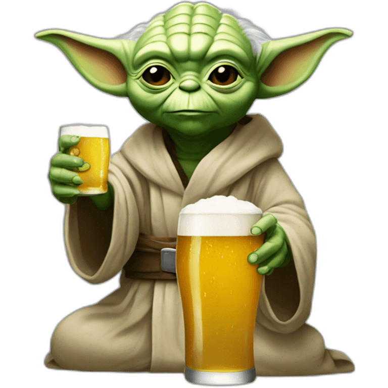 Yoda drink beer emoji