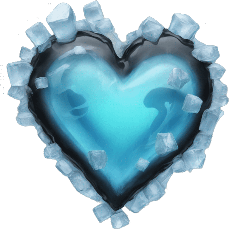 Black heart encased in ice emoji