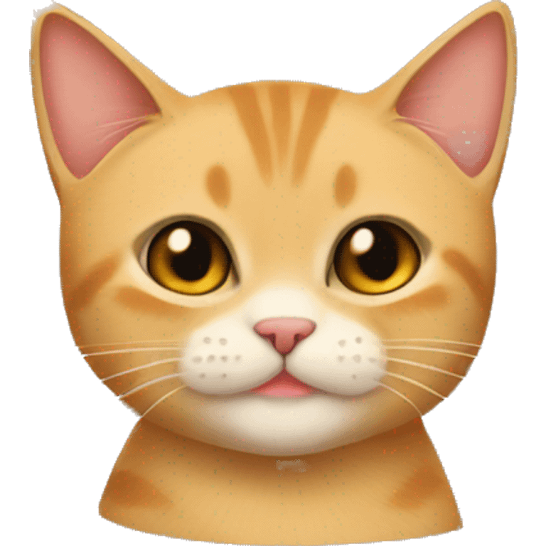 Golden British short hair cat with flowers  emoji