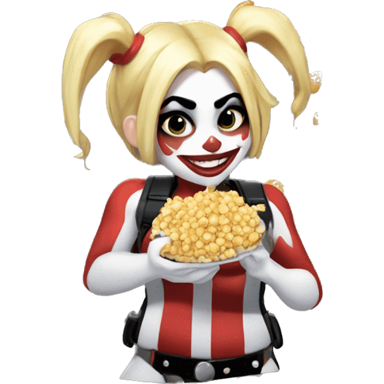 Harley quinn comiendo palomitas emoji