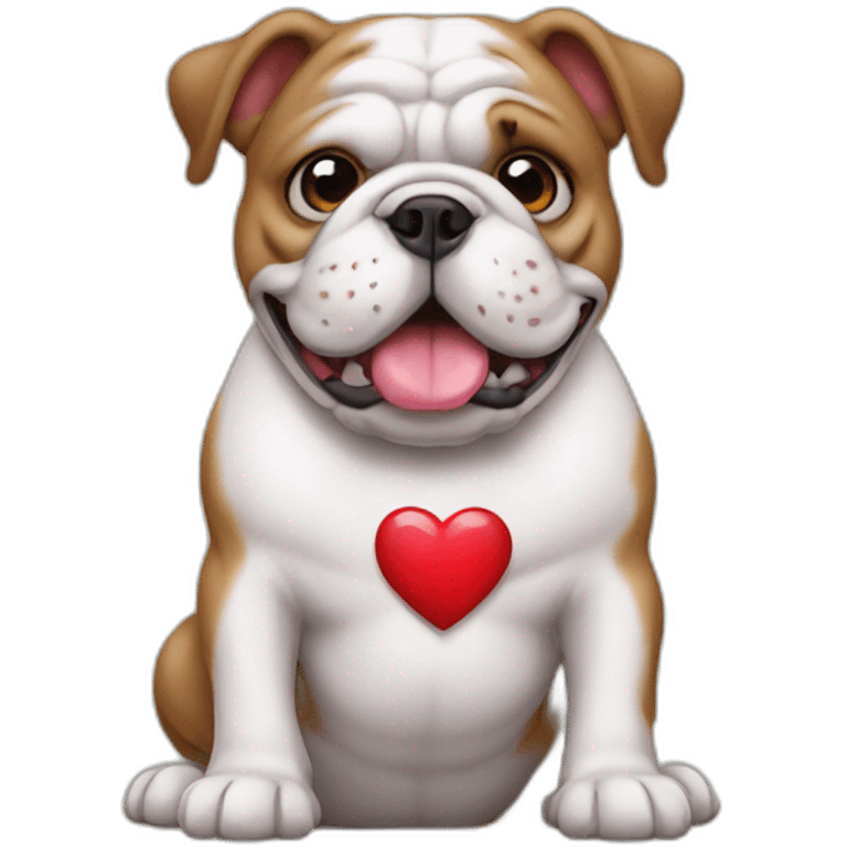 Bulldog with heart emoji