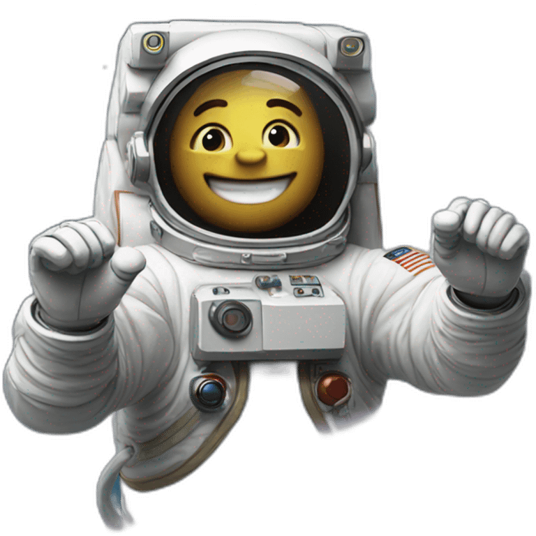 astronaut smile clap emoji