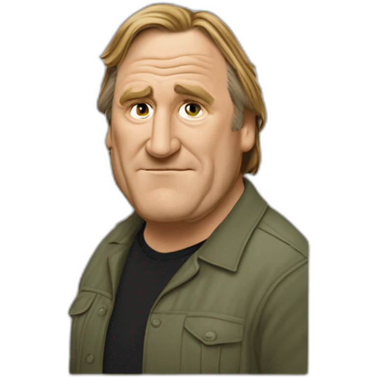 Moitié de la tête de Depardieu dépassant d’un mur emoji