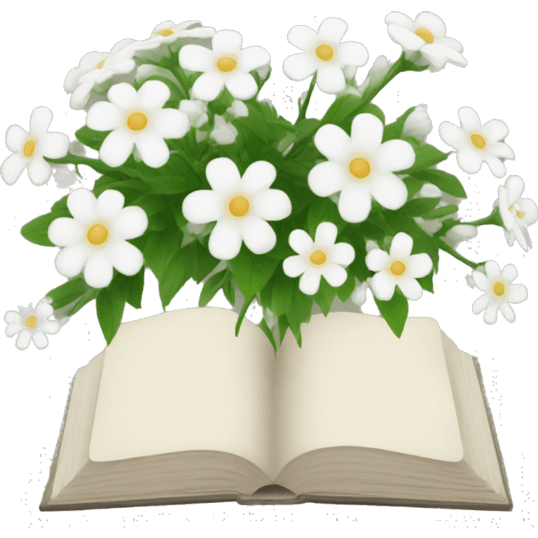 book with white flowers emoji