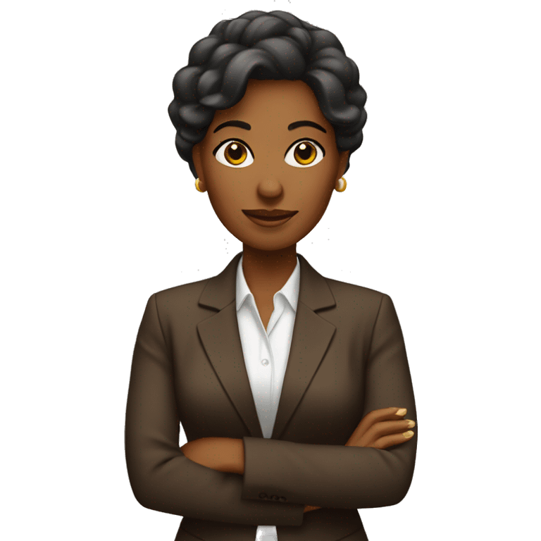 Brown business woman emoji