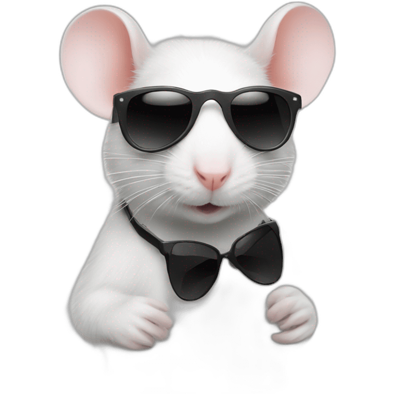 white rat in sunglasses famous emoji