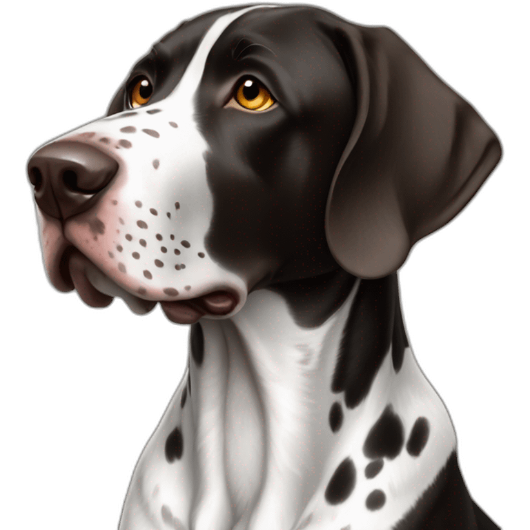 black & white german shorthair pointer emoji