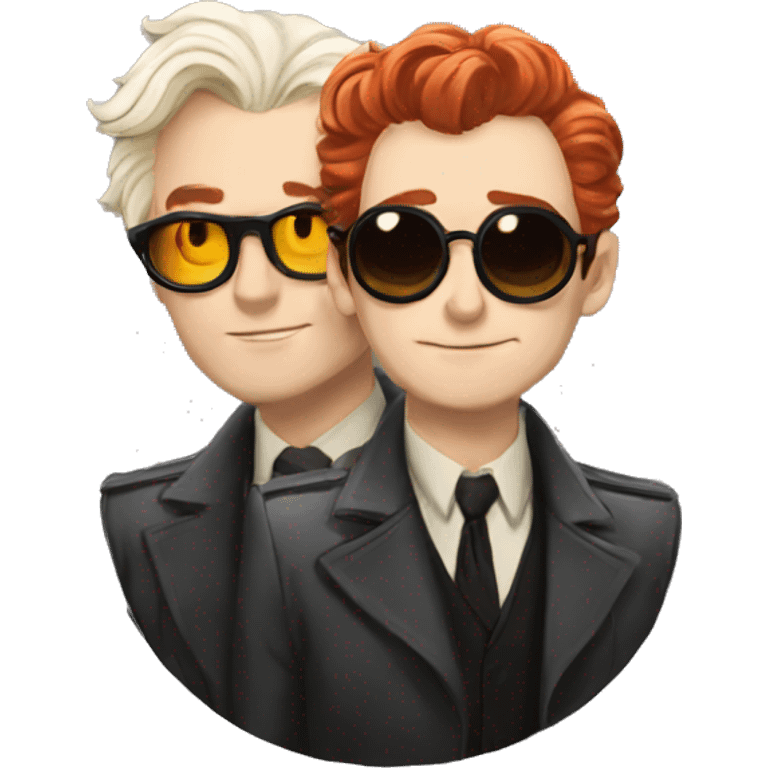 Crowley and Aziraphale from good omens in love emoji