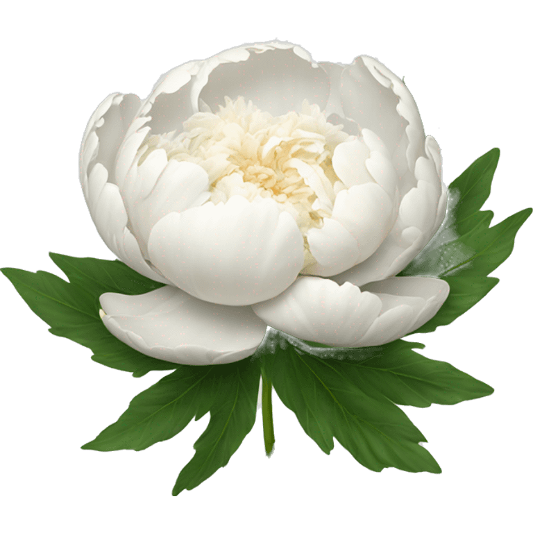 A white peony emoji