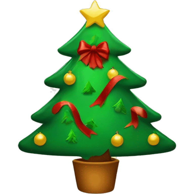 a christmas tree with a bow on it emoji