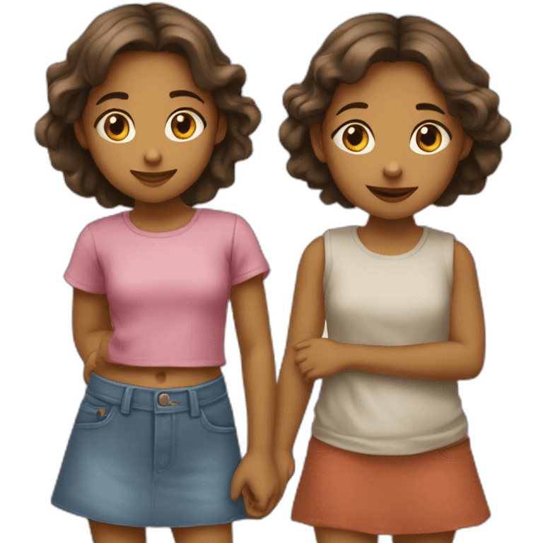 Deux petites filles qui s'embrassent emoji