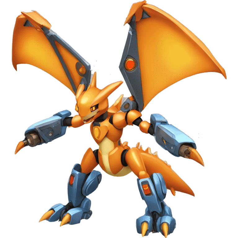 Mechanical Scizor-Charizard-Medabot-Mecha full body emoji