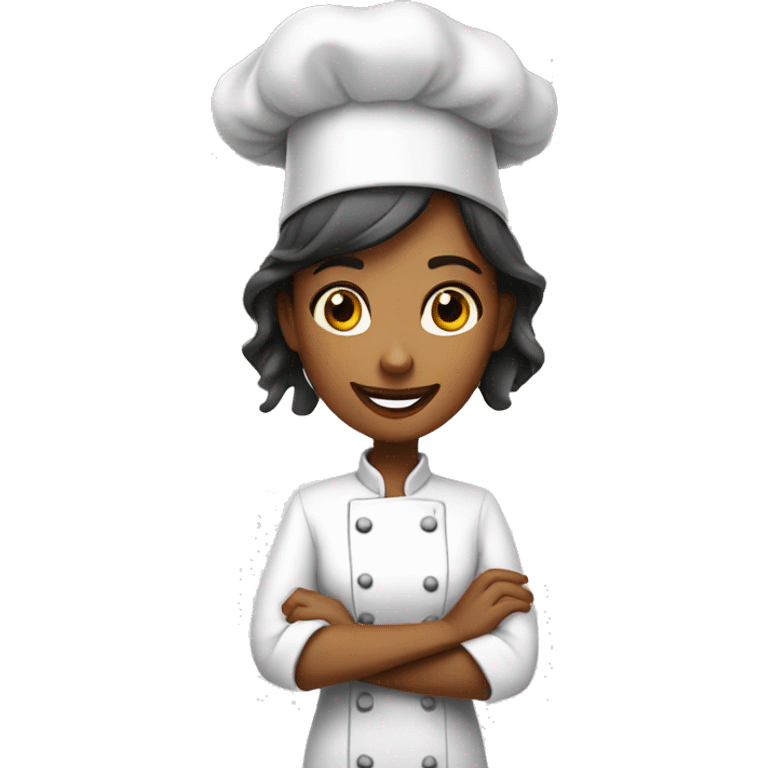 female chef while cooking emoji