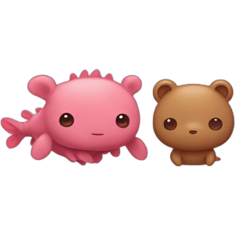 axolotl and a bear. emoji