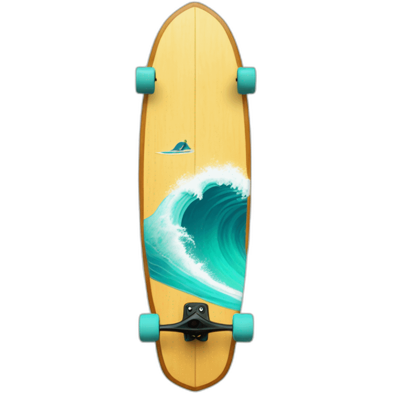 surf longboarding in wave making hang ten emoji