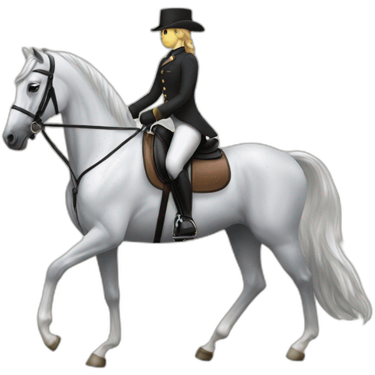 A horse with a dressage saddle emoji