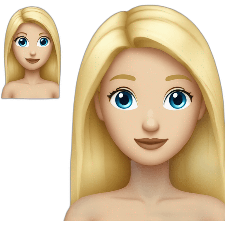 Blonde girl blue eyes with bikini emoji