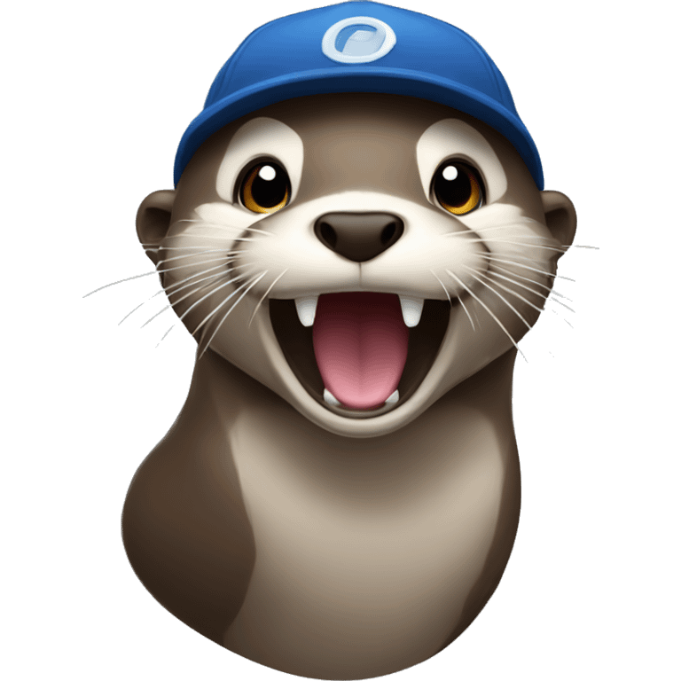 otter with cap screaming emoji