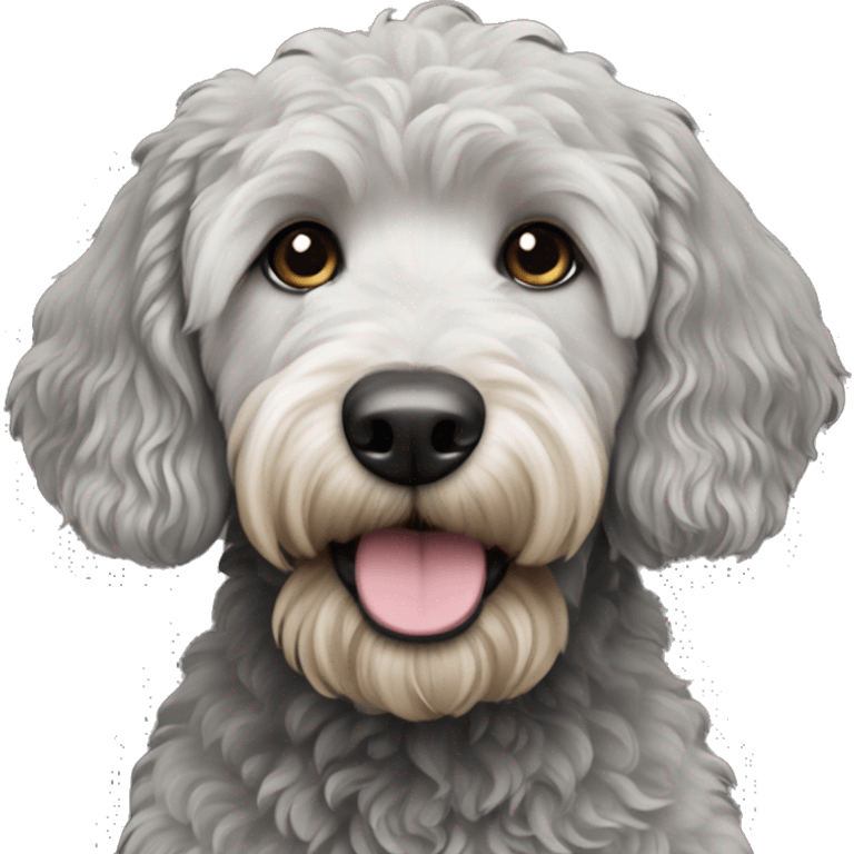 black and grey golden doodle  emoji