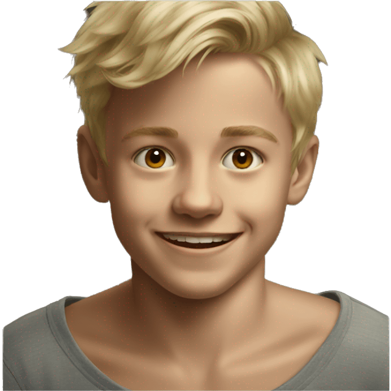 happy blonde boy portrait meme emoji