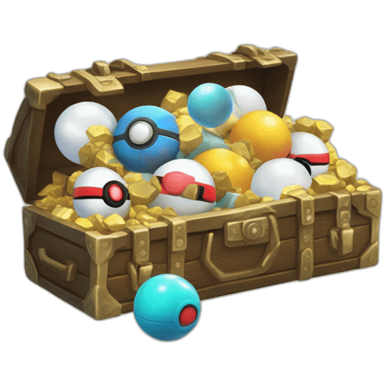 Pokemon Game LootCase White Color Rich Treasure Legendary Epic Pokeballs and Pokemons Inside emoji