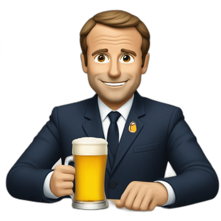 macron qui boit une biere emoji