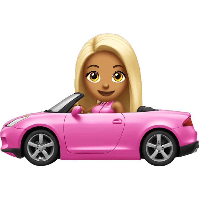 Nicki Minaj in a pink car emoji