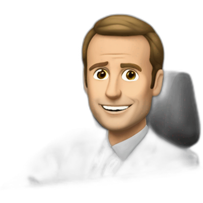 Macron in a car emoji