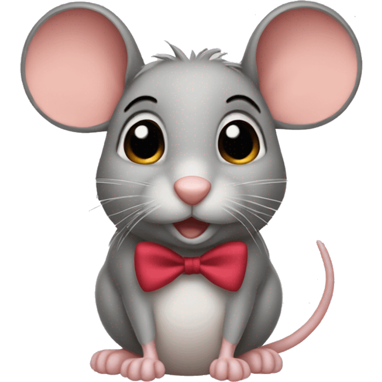 Mouse with hair bow on top emoji