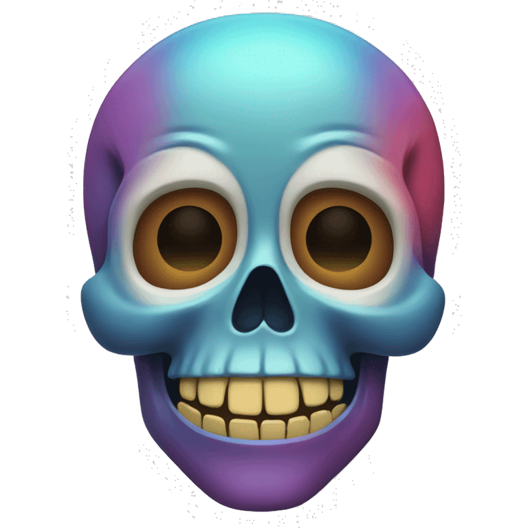 multi-colored skull that looks friendly emoji