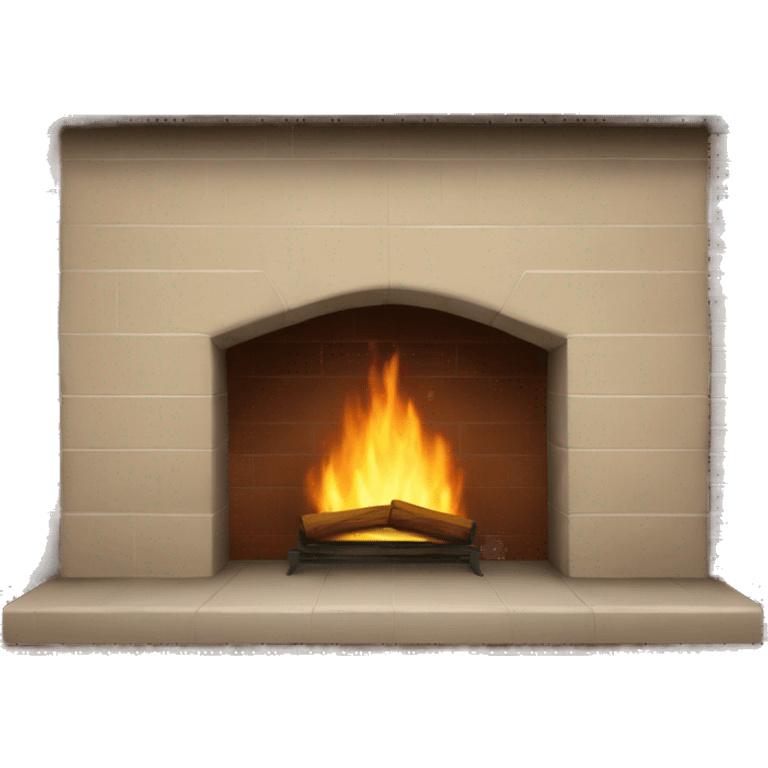 Beige and brick fireplace realistic emoji