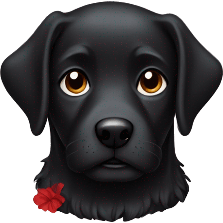 black dog wearing a red dress emoji