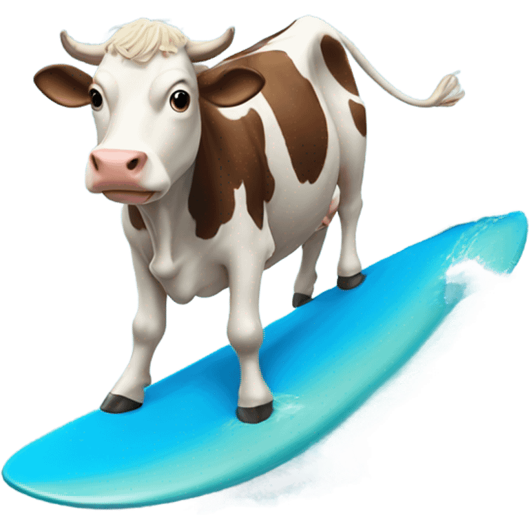 Cow surfing emoji