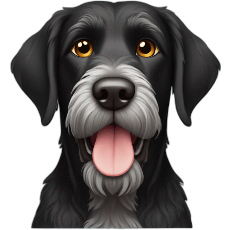 all black german wirehaired pointer dog emoji