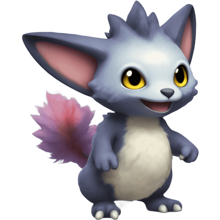 Colorful cute adorable cool furry anthropomorphic painted Fakémon-Pokémon-Trico-Vernid-creature emoji