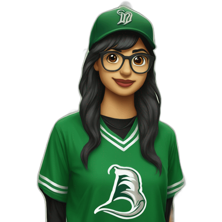 Mia Khalifa slytherin baseball tshirt emoji