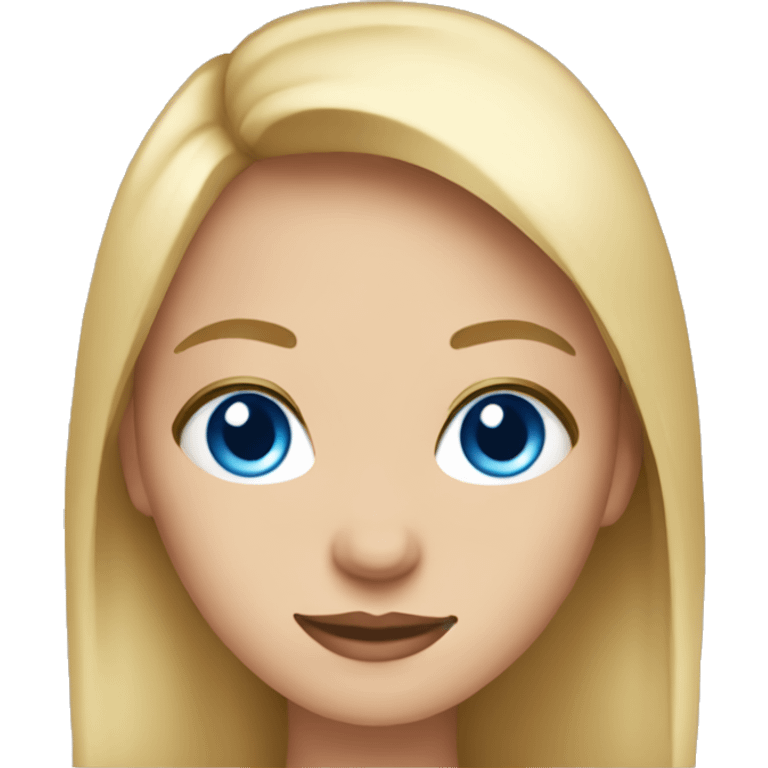 Girl with blue eyes, blonde straight hair  emoji