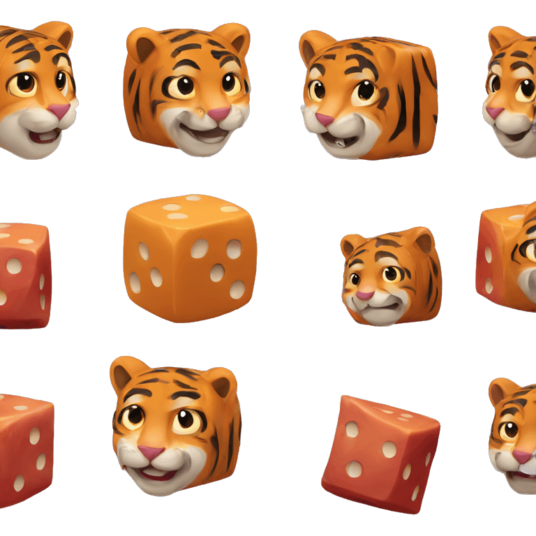 Tiger dice bacon emoji