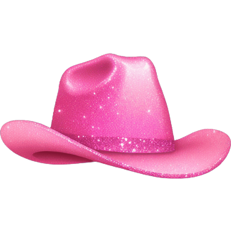 Pink glitter cowgirl hat ombre  emoji