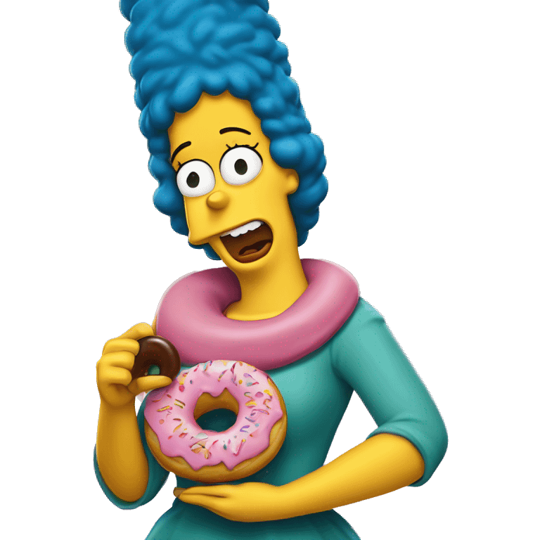 Marge simpson eating donut emoji