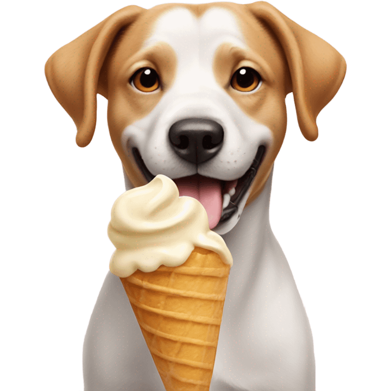 Dog eating icecream emoji