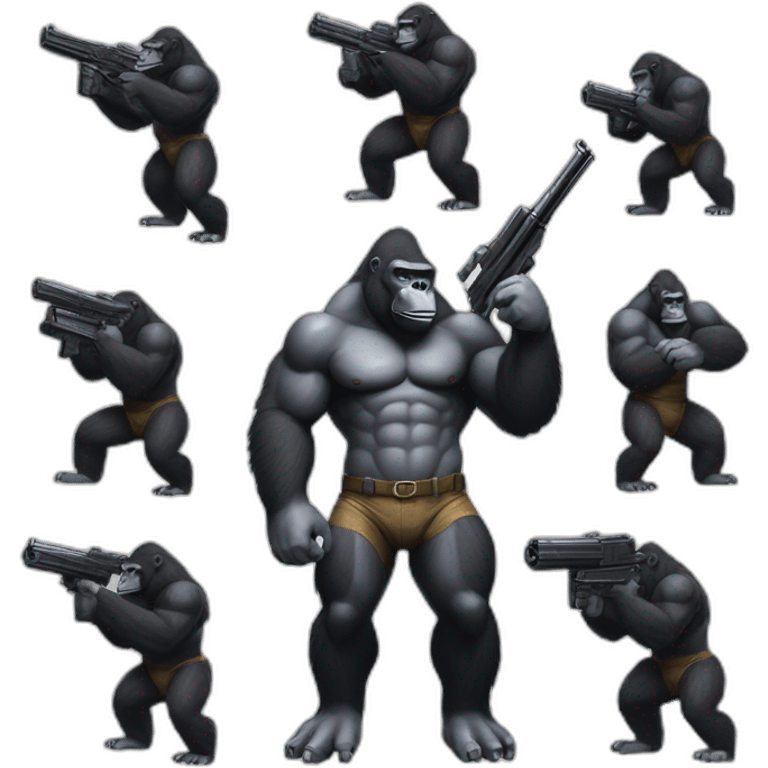 Big Buff Gorilla holding an M13 gun emoji