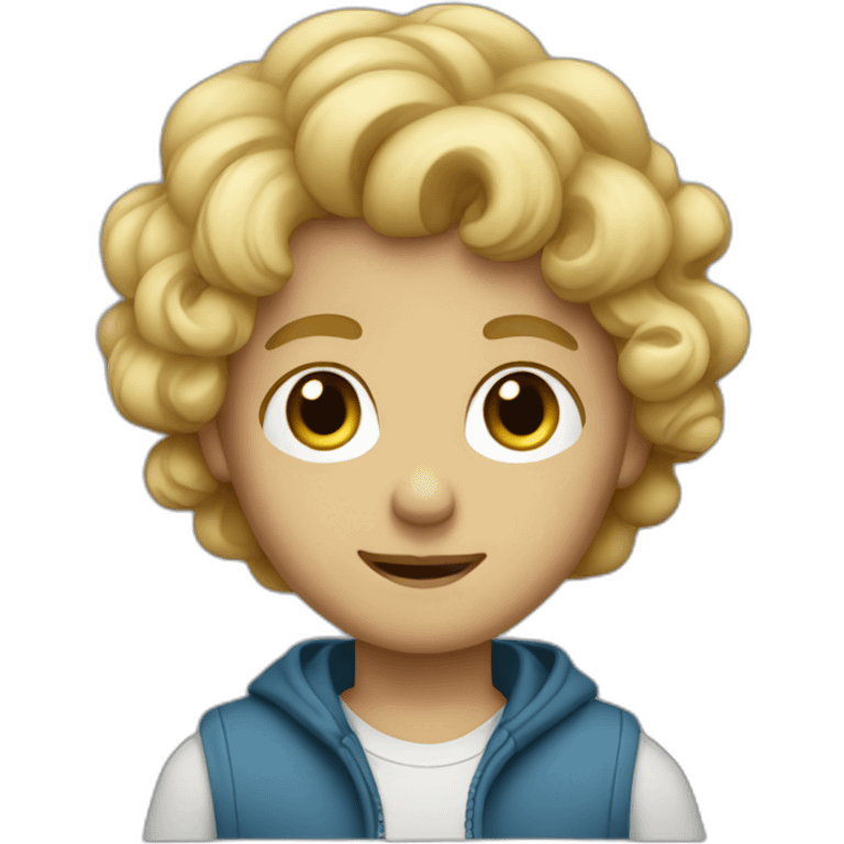 Semi-curled blond boy emoji