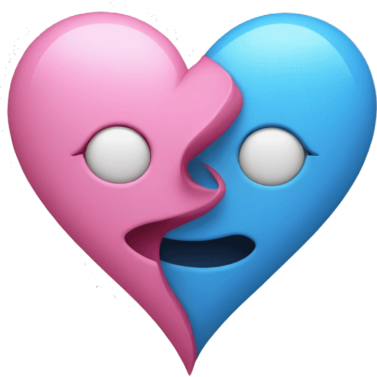 Blue and pink heart together  emoji