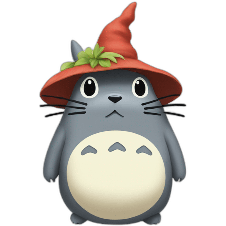 Totoro with funny hat emoji