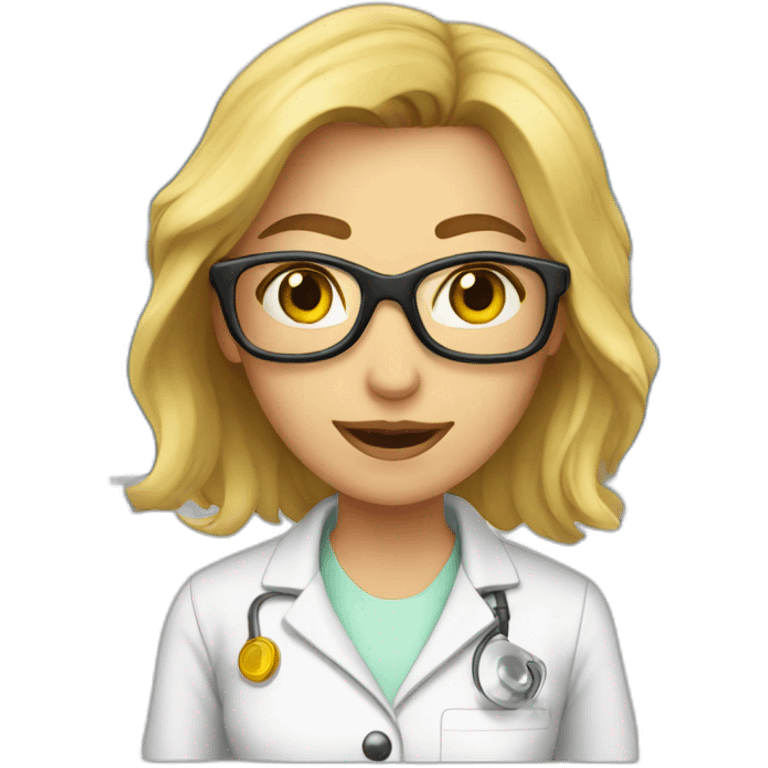 Female scientist watching security footage emoji