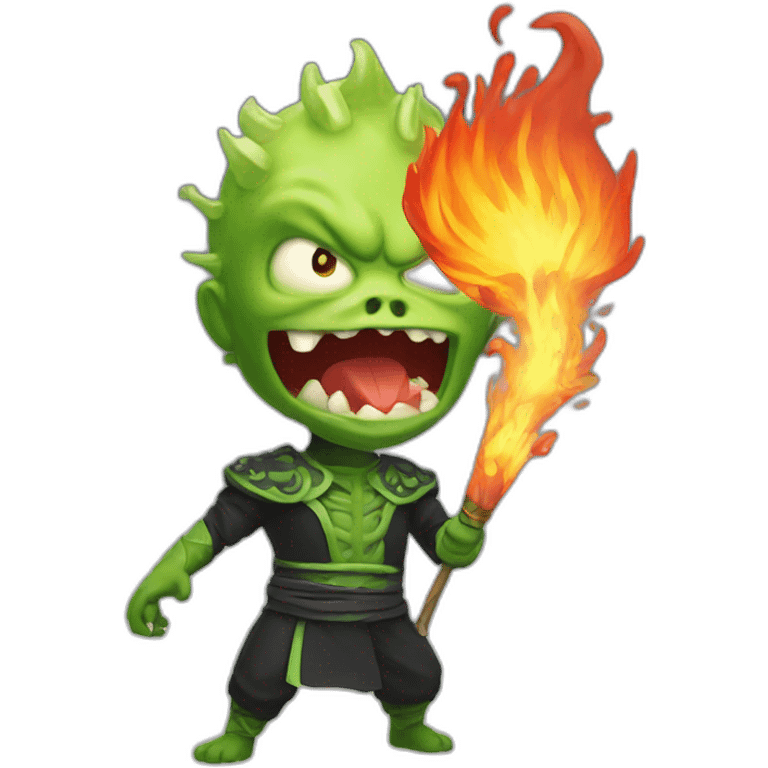 fire breathing evil wasabi emoji