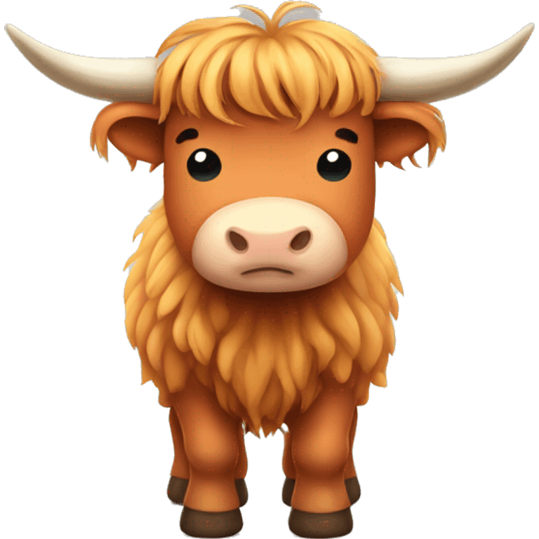 Kawaii highland cow with bows  emoji